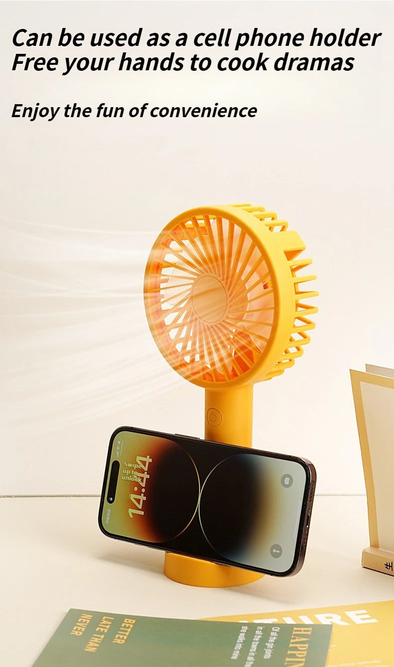 Multi-Purpose USB Desk Fan - 3-in-1 Portable Rechargeable Handheld Fan for Office, Home, Dorm Rooms & Outdoor Activities