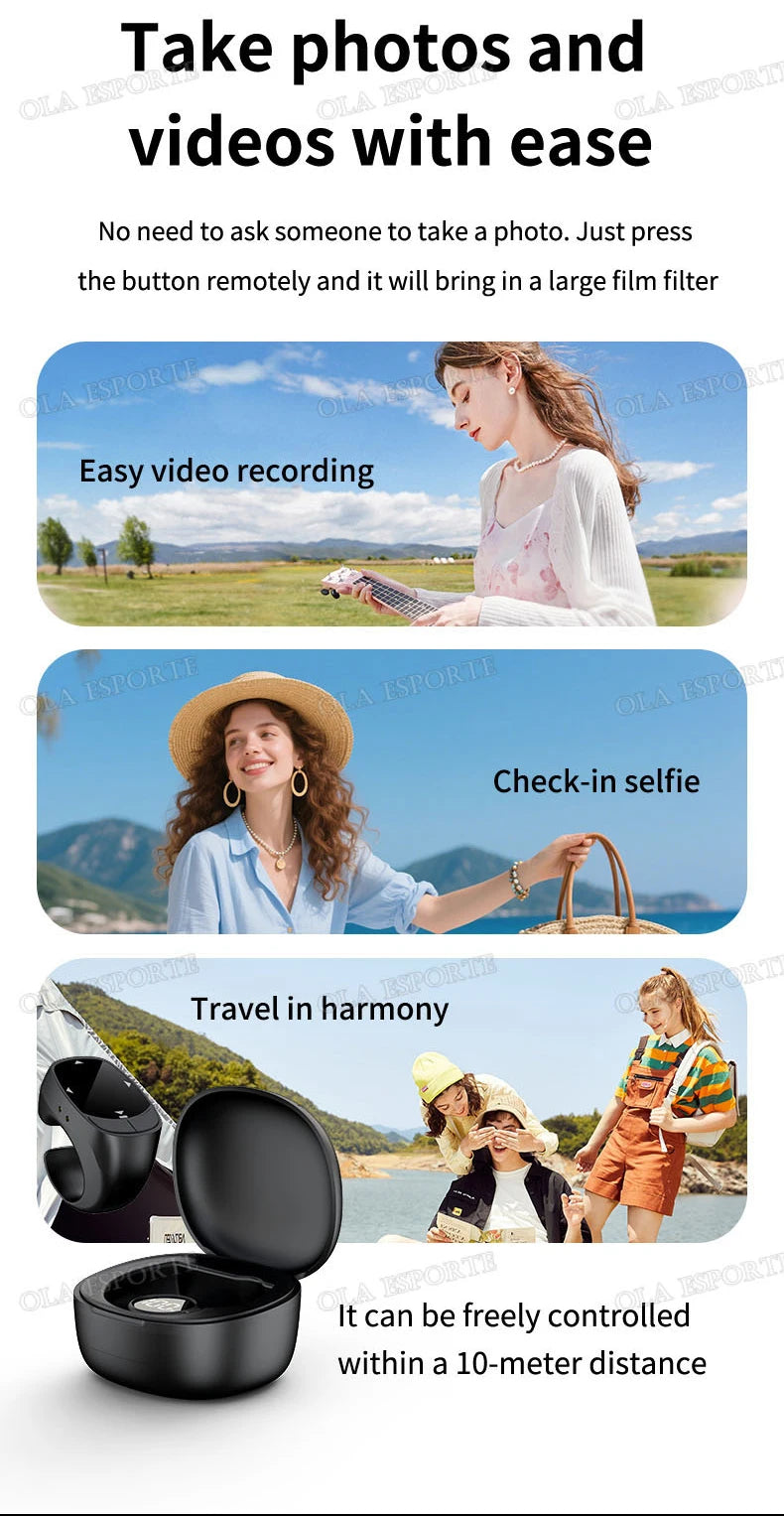 New Smart Ring Multi-Functional Rings Remote Control 5.3 BT Page Scrolling Video Flipping Auto-Like, Take Photos For Smartphones