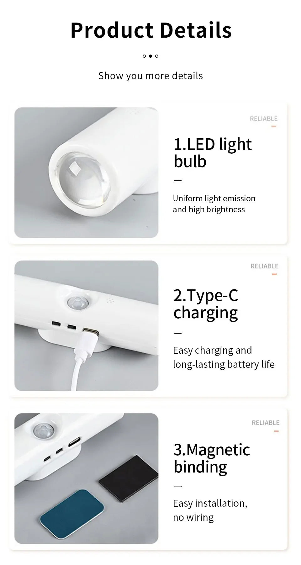 LED Motion Sensor Night Light RGB Colors Changing Wireless Wall Lamp Rechargeable Magnetic Sunset Lamp for Bedroom Living Room