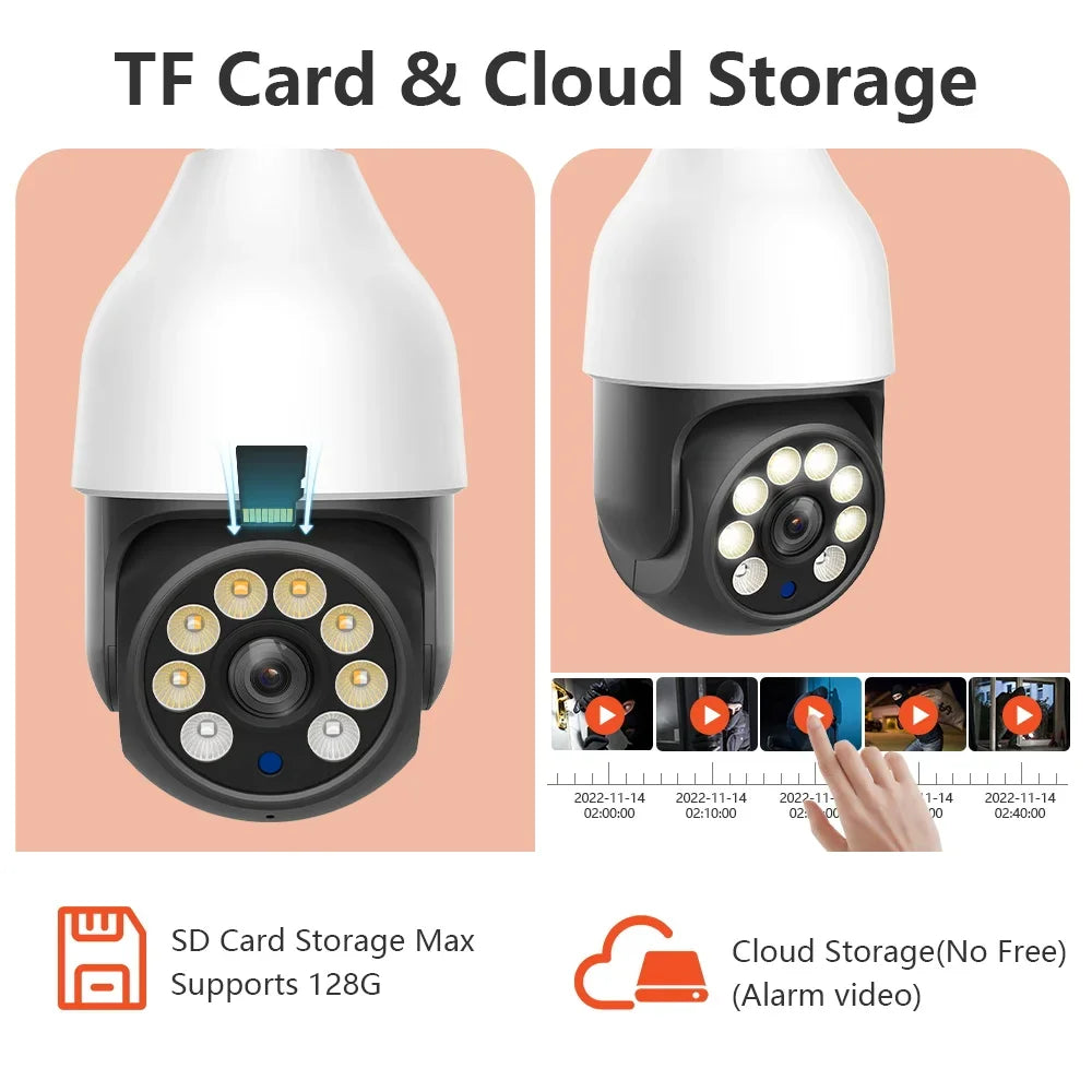 5MP 5G Bulb Camera E27 WiFi TUYA Smart Life PTZ IP CCTV Outdoor Night Vision 3MP Security Video Bulb Surveillance Camera TUYA
