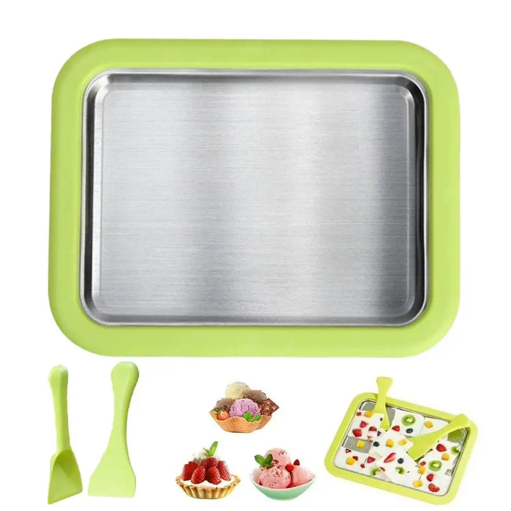 DIY Ice Cream Maker Yogurt Maker Machine with 2 Spatulas Homemade Rolled Cream Sorbet Gelato,Household Ice Cream Roller Pan
