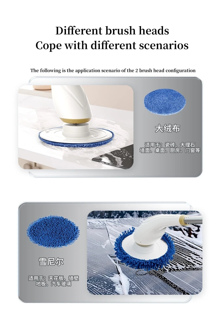 New  8-in-1 Electric Cleaning Brush Wireless Telescopic Handheld Household Kitchen Floor Bathroom 8 Heads Clean Scrubber Clean