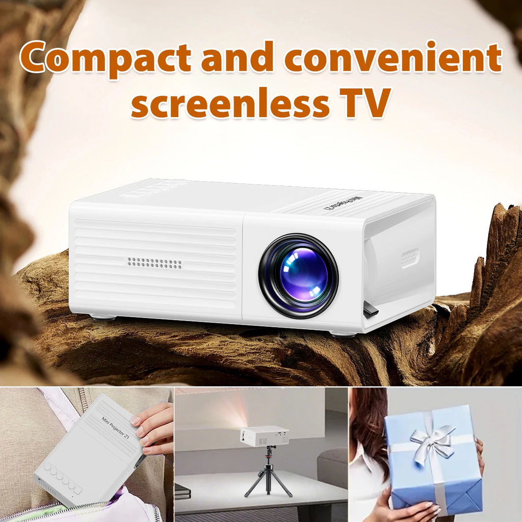 Portable Mini Projector 320x240P HD (Support 1080P Input), 20 ANSI Lumens, Manual Focus, HDMI USB AVome Family Theater Projector