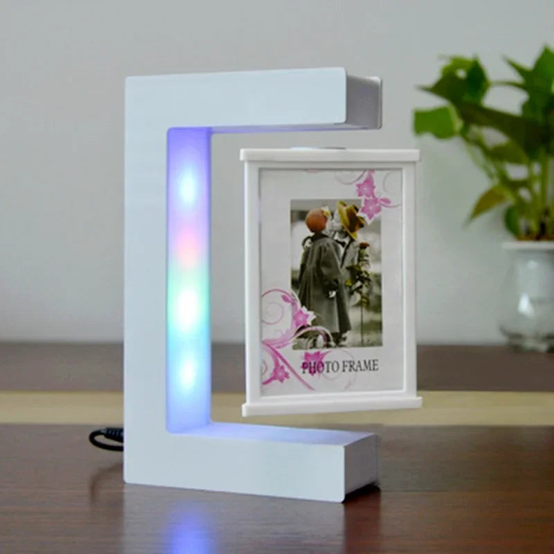 Modern Decor Strange Magnetic Levitation White Photo Frame Magnetic Levitation Display Stand Suspension Ornaments Birthday Gift