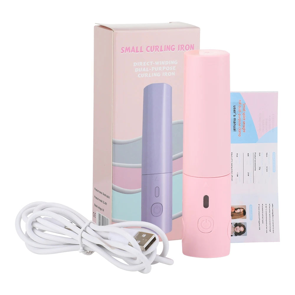 Portable Hair Straightener Mini Curling Iron Women Ceramic Straightening Styling Tools Curling and Straightened Dual-use Splint