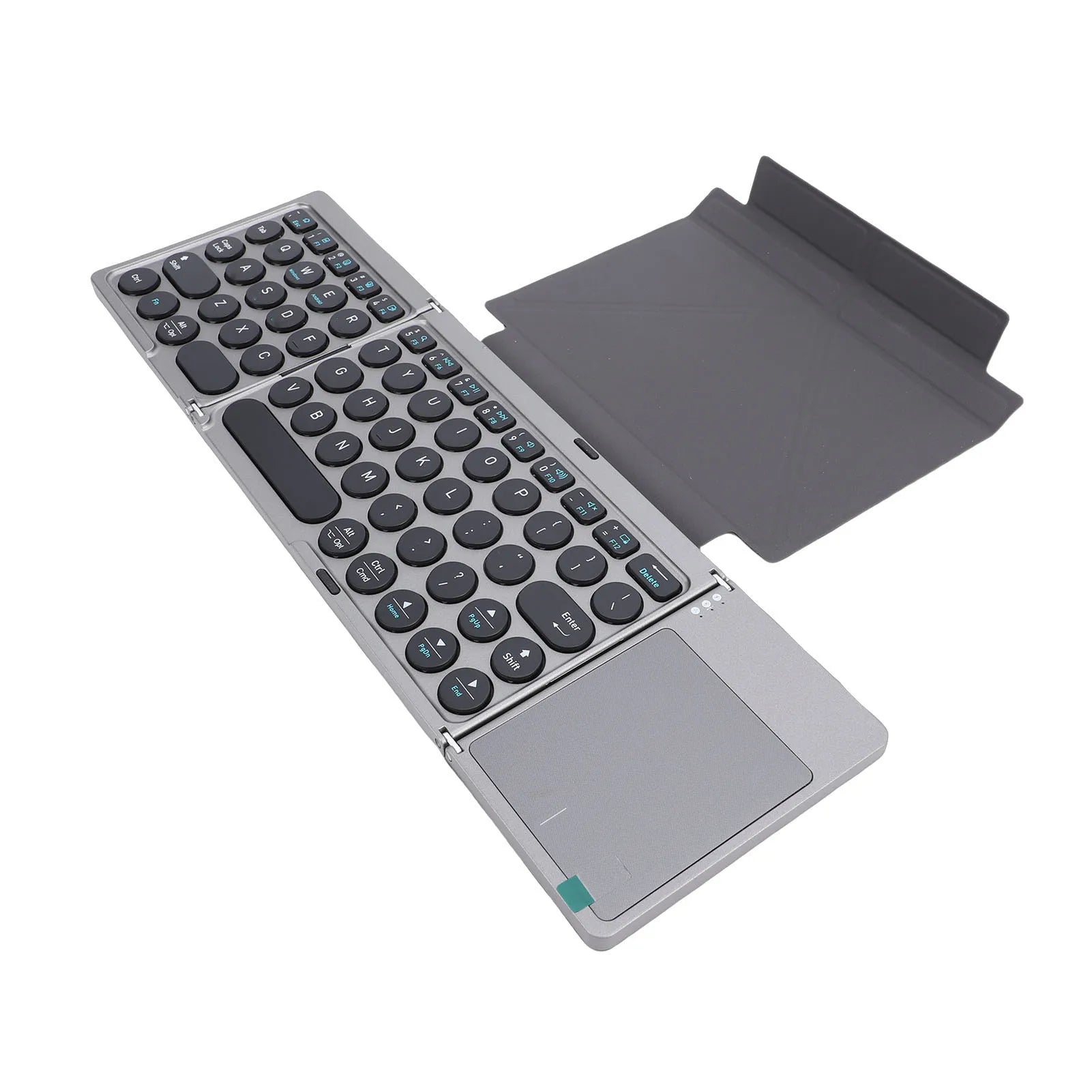 【HOT】Foldable Bluetooth Keyboard Portable Wireless Keyboard with PU Leather Cover Touchpad for Tablet Laptop Smartphone
