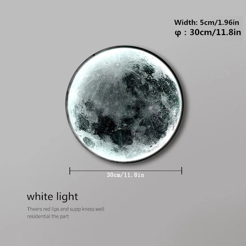 Moon Wall Light 3D Mural Earth Wall Light Hallway Gallery Mural Art Background Decoration Kid Bedroom Bedside Led Light