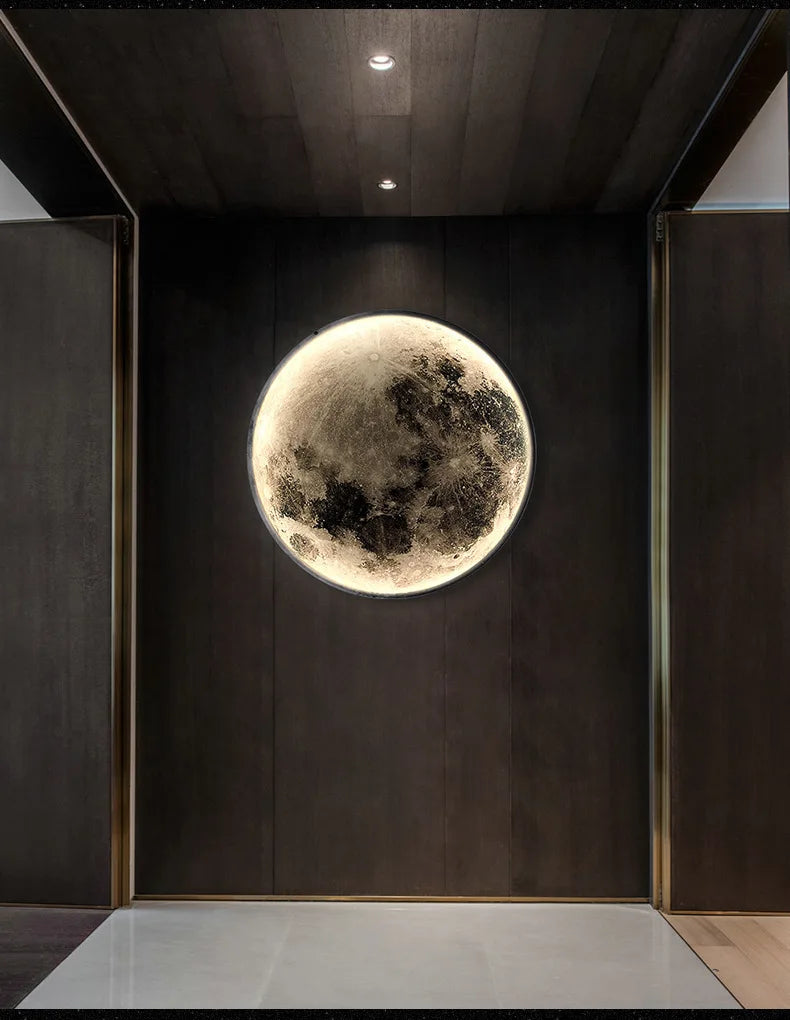 Moon Wall Light 3D Mural Earth Wall Light Hallway Gallery Mural Art Background Decoration Kid Bedroom Bedside Led Light