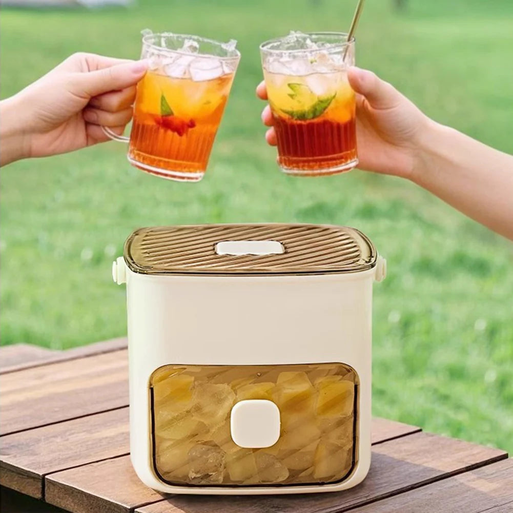 Portable Ice Maker with Handle & Storage Drawer Countertop Ice Cube Maker Compact Ice Maker Machine for Household & Outdoor Use
