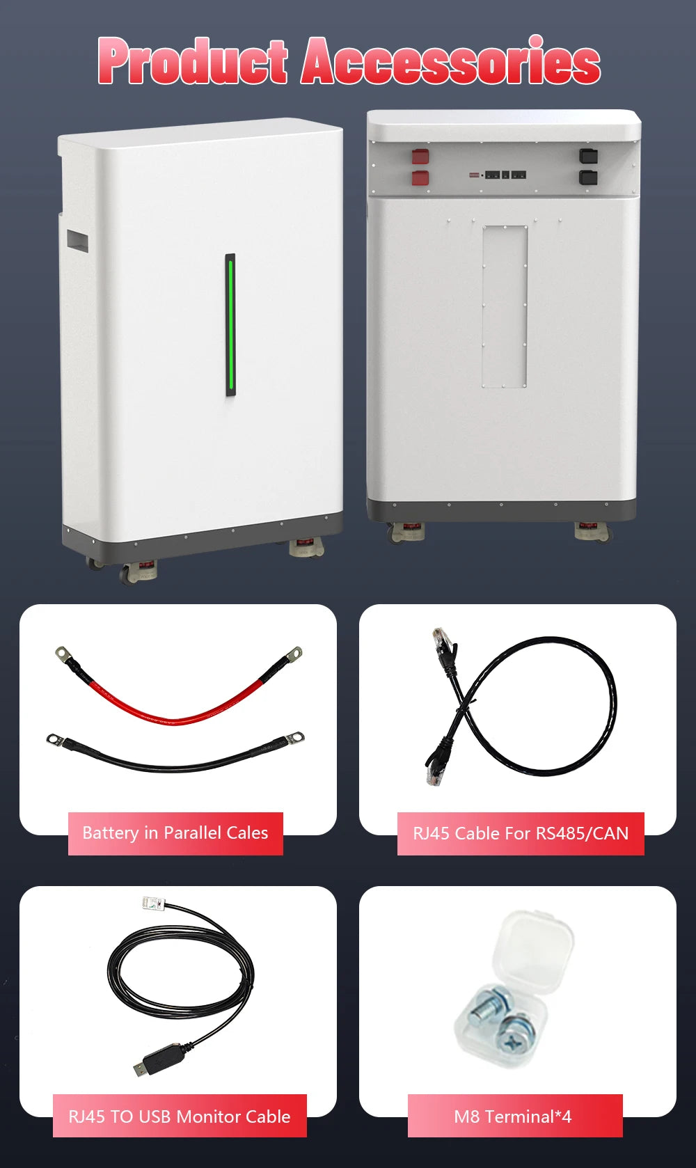 LiFePO4 Battery 48V 300Ah 15KW 51.2V 100Ah 600Ah Grade A Cells 10000+Cycles Bluetooth BMS CAN RS485 Built-in Equalizer EU No Tax