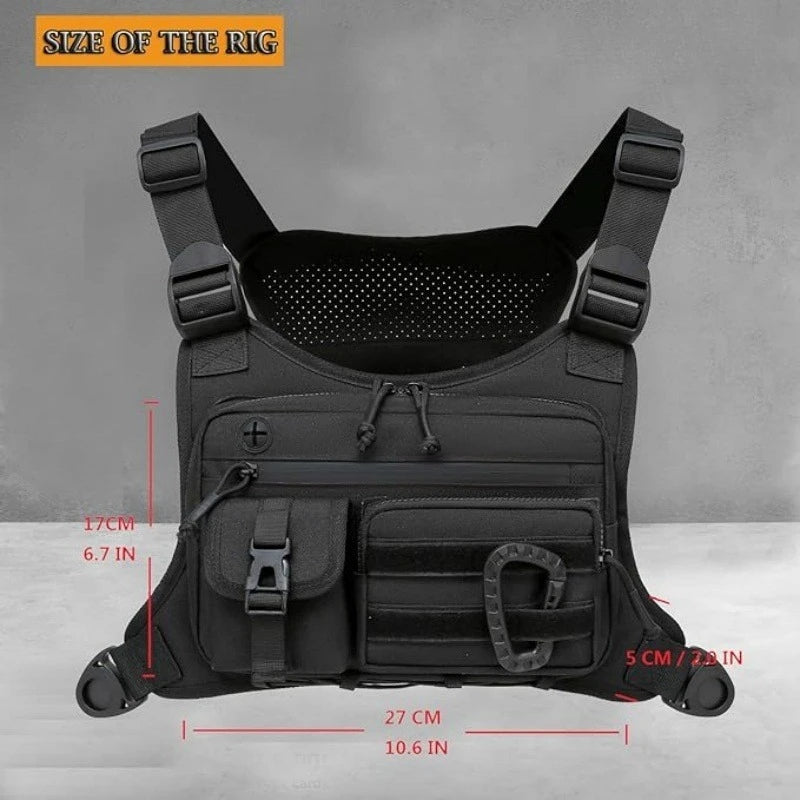 Outdoor Tactical Vest Multi-Functional Sports Vest Backpack Men's Tactical Chest Bag for Hunting Camping Traveling