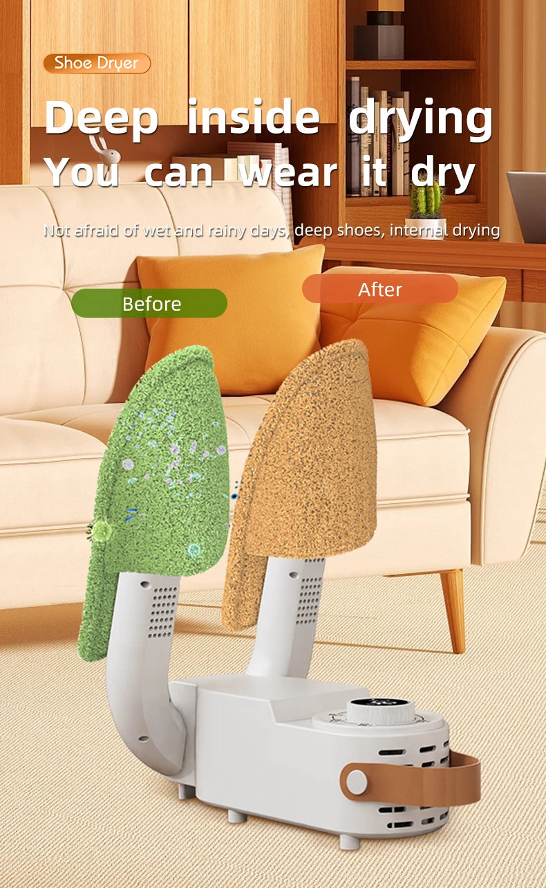 Household Shoe Warmer Heater Quick Drying Deodorizing Sterilizing Shoe Dryer Intelligent Timer Shoe Dryer Adjustable Dryer