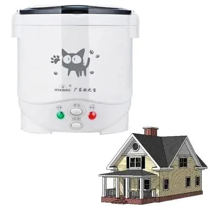Electric Mini Rice Cooker - Portable MultiCooker for Household, Small Size Rice Cooker for 1-2 People