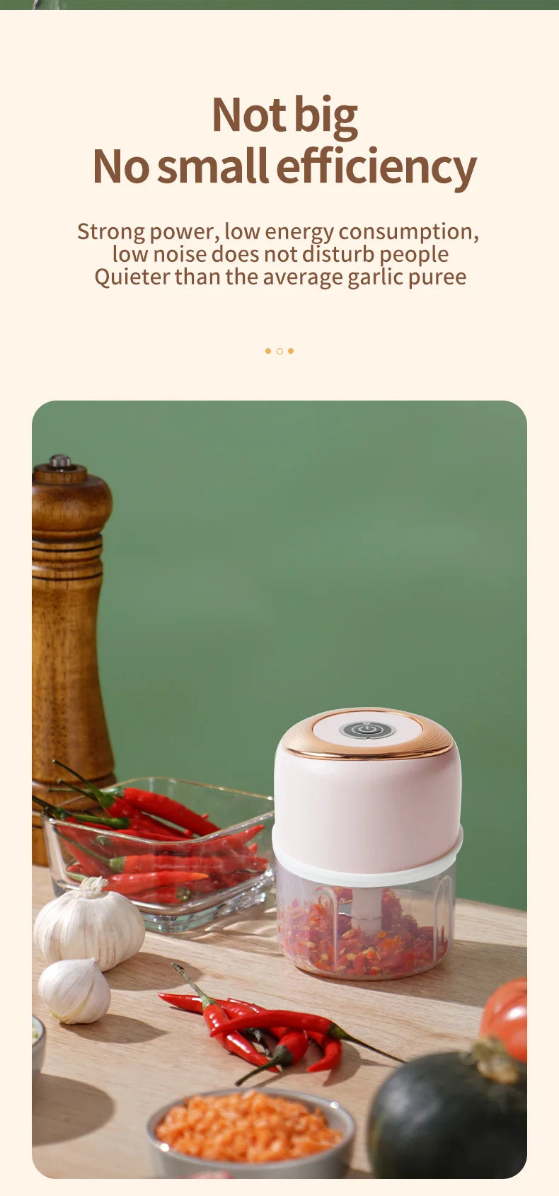 Mini Electric Garlic Chopper & Meat Grinder | USB Rechargeable, Sturdy, Durable Vegetable Crusher | Kitchen Food Processor