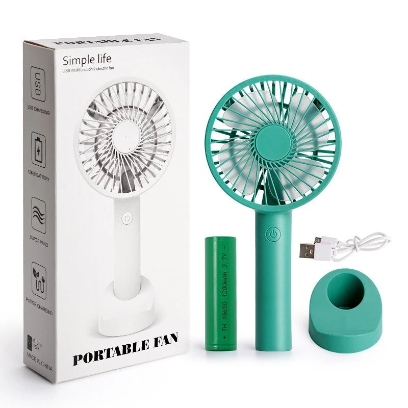 Multi-Purpose USB Desk Fan - 3-in-1 Portable Rechargeable Handheld Fan for Office, Home, Dorm Rooms & Outdoor Activities