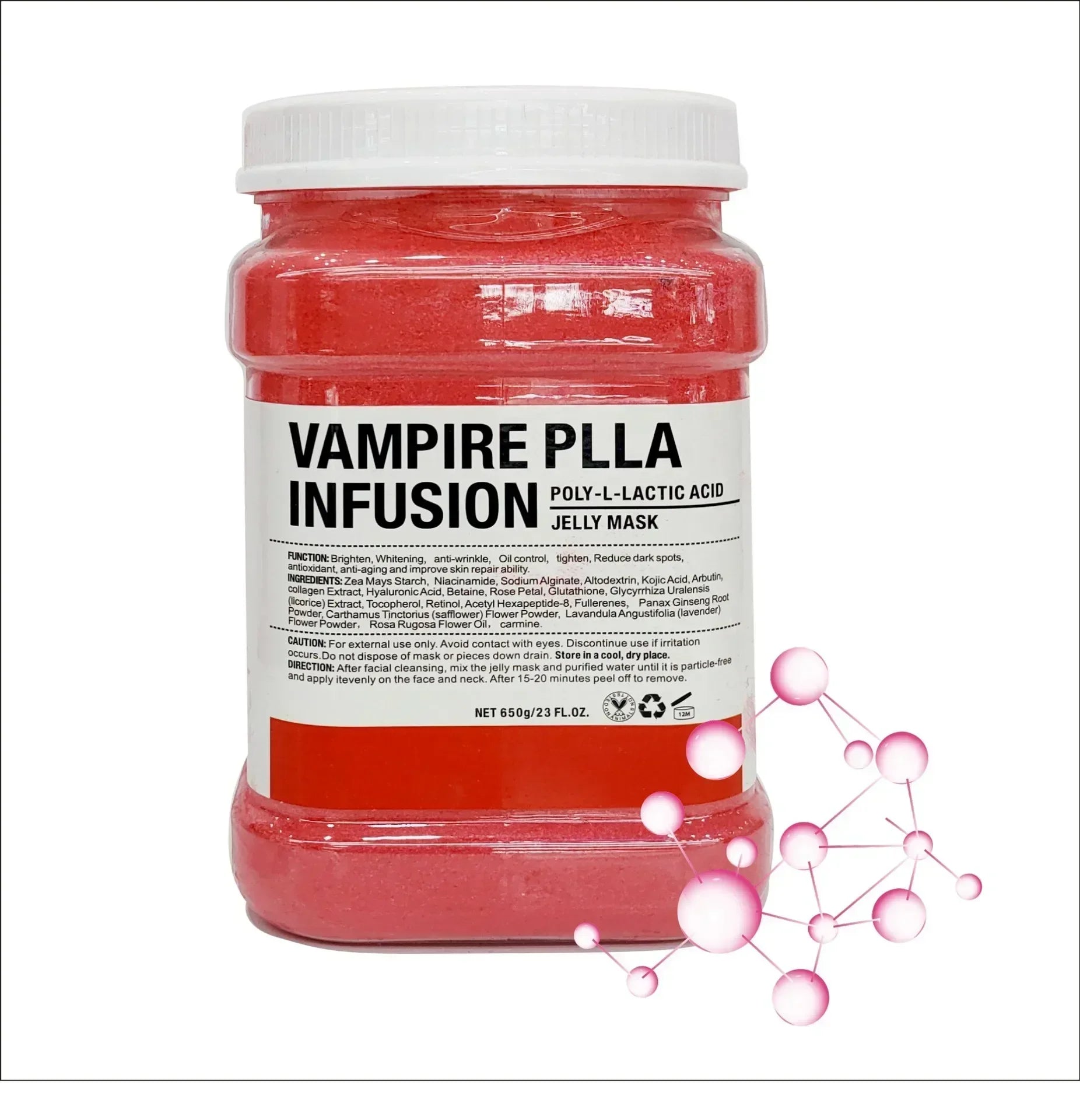 650g Gold Jelly Mask Powder Vampire DIY Plant Powder Masks Peel Off Vitamin C Hyaluronic Acid Facial Skin Care Rose Mud Mask