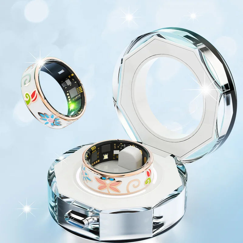 Smart Rings Color Enamels Fashion Women Smart Ring Female Stainless Steel Intelligent Finger Ring Lady IP68 Fitness Tracker Ring