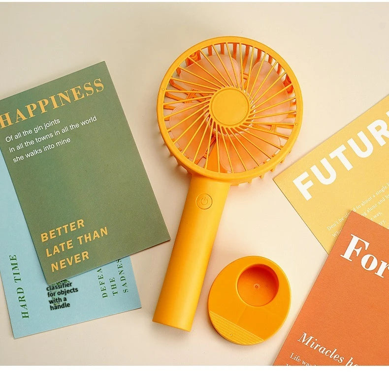 Multi-Purpose USB Desk Fan - 3-in-1 Portable Rechargeable Handheld Fan for Office, Home, Dorm Rooms & Outdoor Activities
