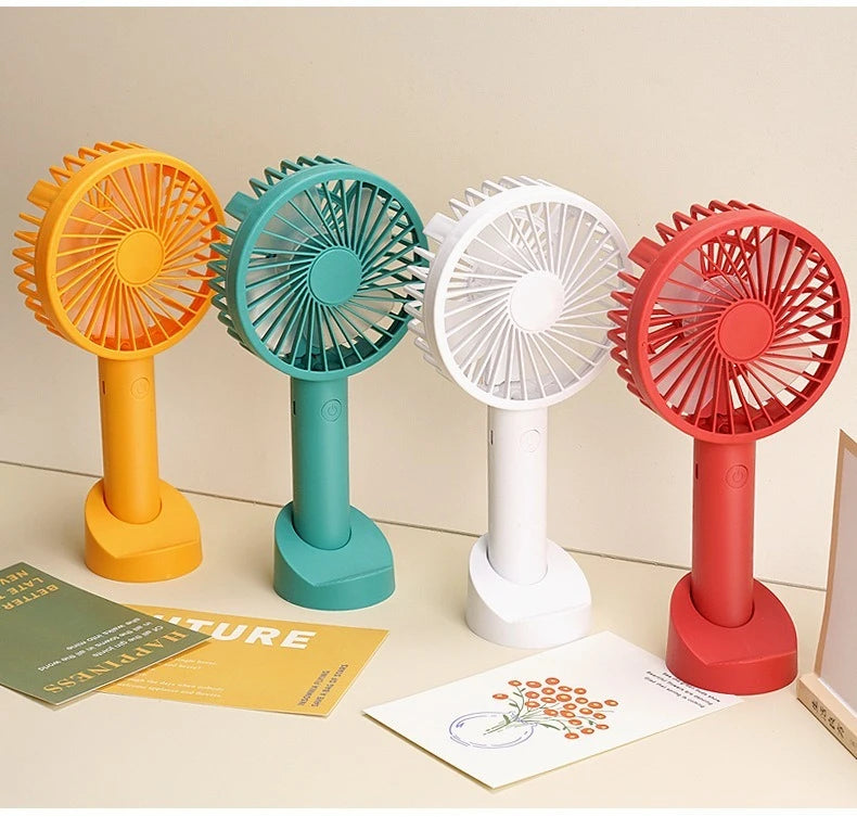 Multi-Purpose USB Desk Fan - 3-in-1 Portable Rechargeable Handheld Fan for Office, Home, Dorm Rooms & Outdoor Activities