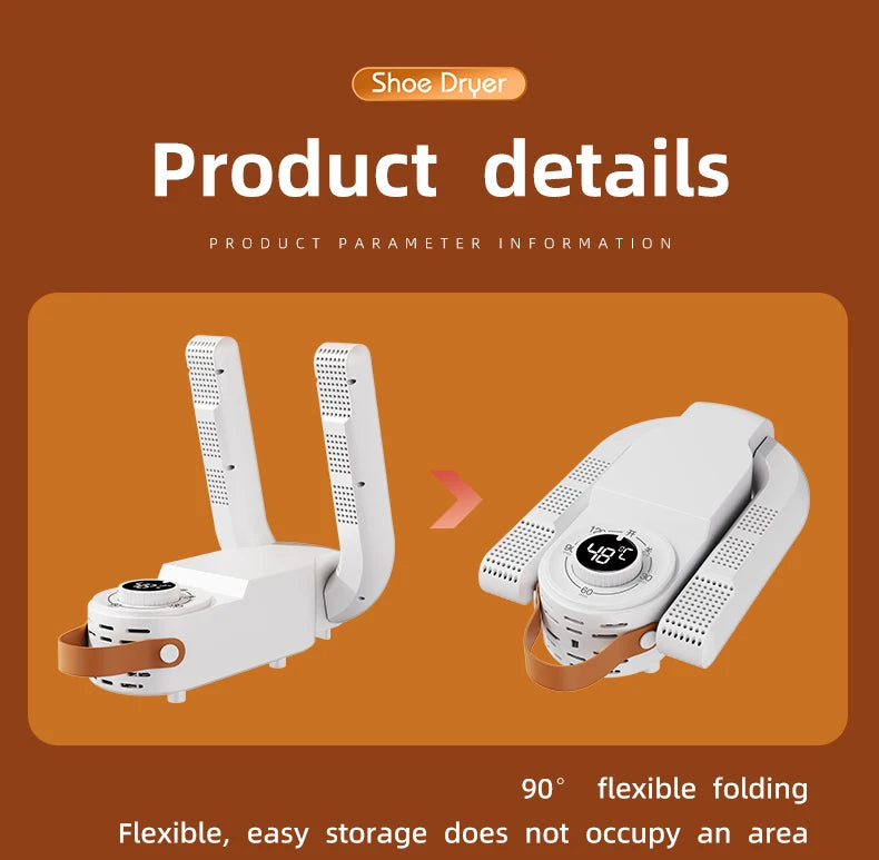 Household Shoe Warmer Heater Quick Drying Deodorizing Sterilizing Shoe Dryer Intelligent Timer Shoe Dryer Adjustable Dryer
