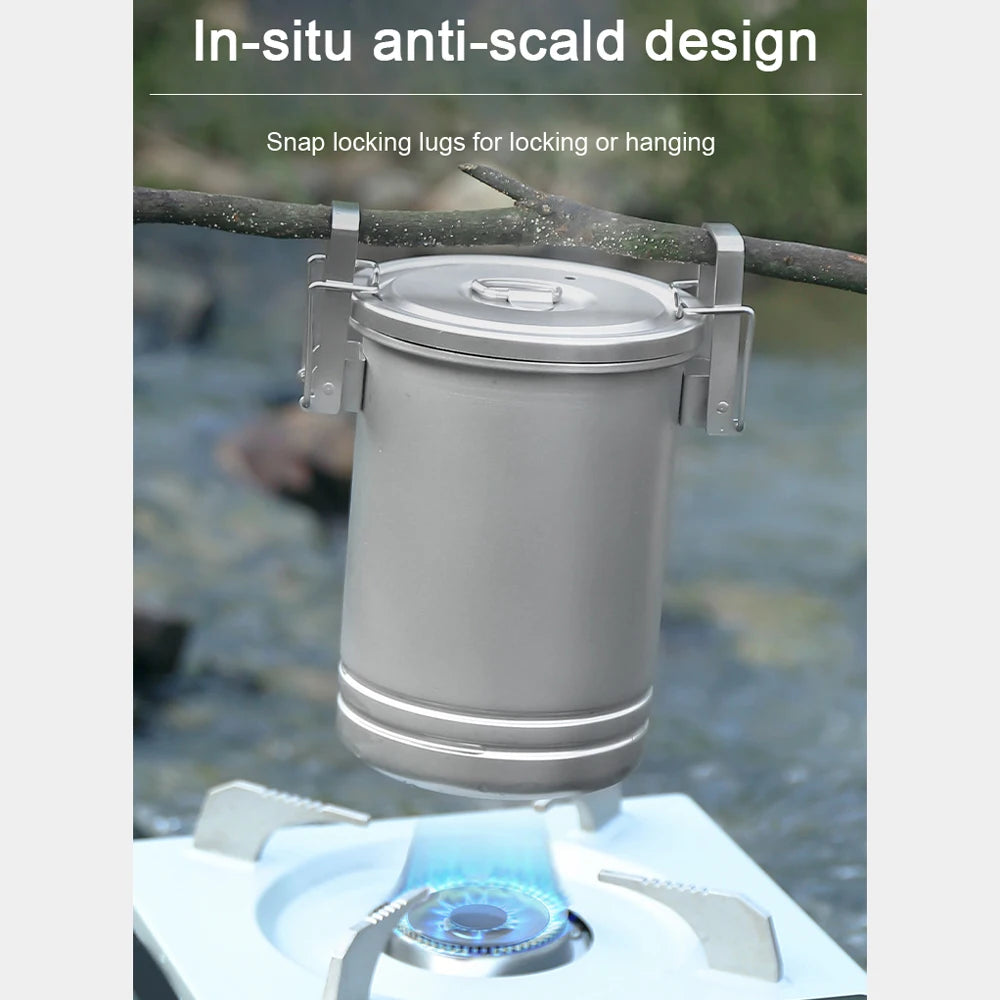 Camping Hiking Rice Cooker Outdoor Portable Picnic Cookware Stainless Steel Pot Multifunctional Travel Cooking Accessory