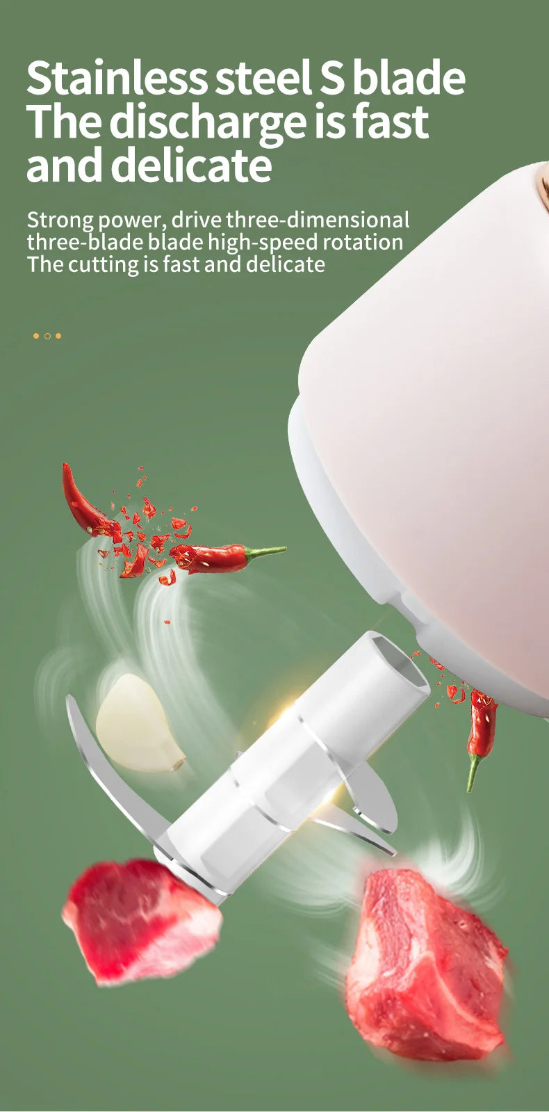 Mini Electric Garlic Chopper & Meat Grinder | USB Rechargeable, Sturdy, Durable Vegetable Crusher | Kitchen Food Processor