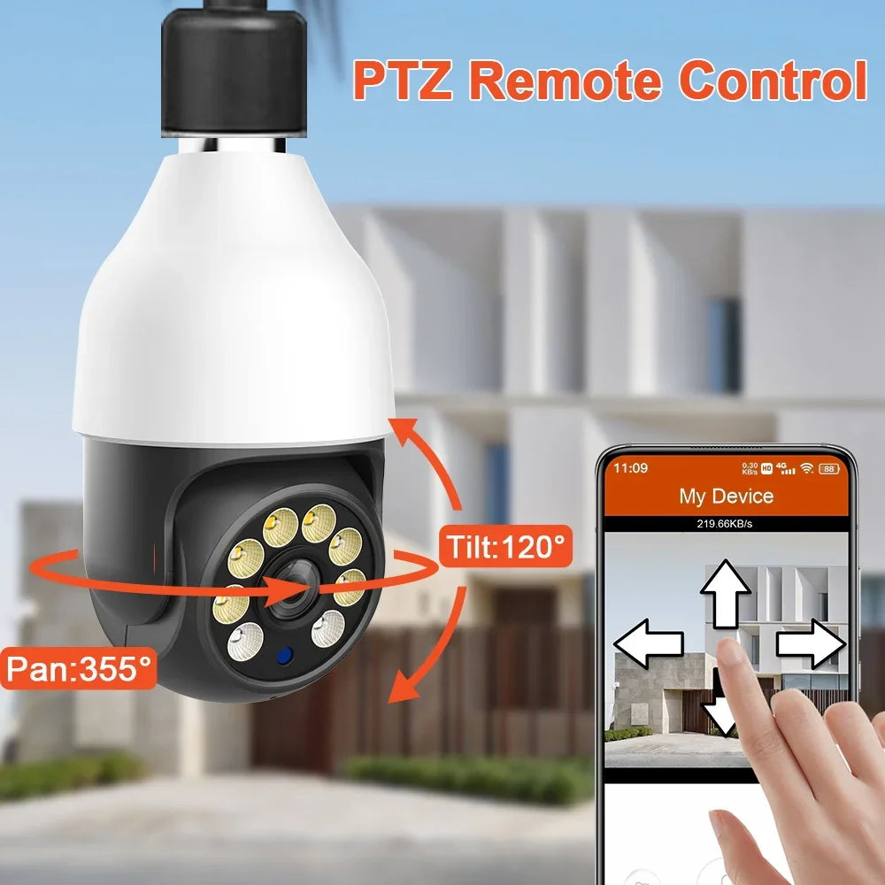 5MP 5G Bulb Camera E27 WiFi TUYA Smart Life PTZ IP CCTV Outdoor Night Vision 3MP Security Video Bulb Surveillance Camera TUYA