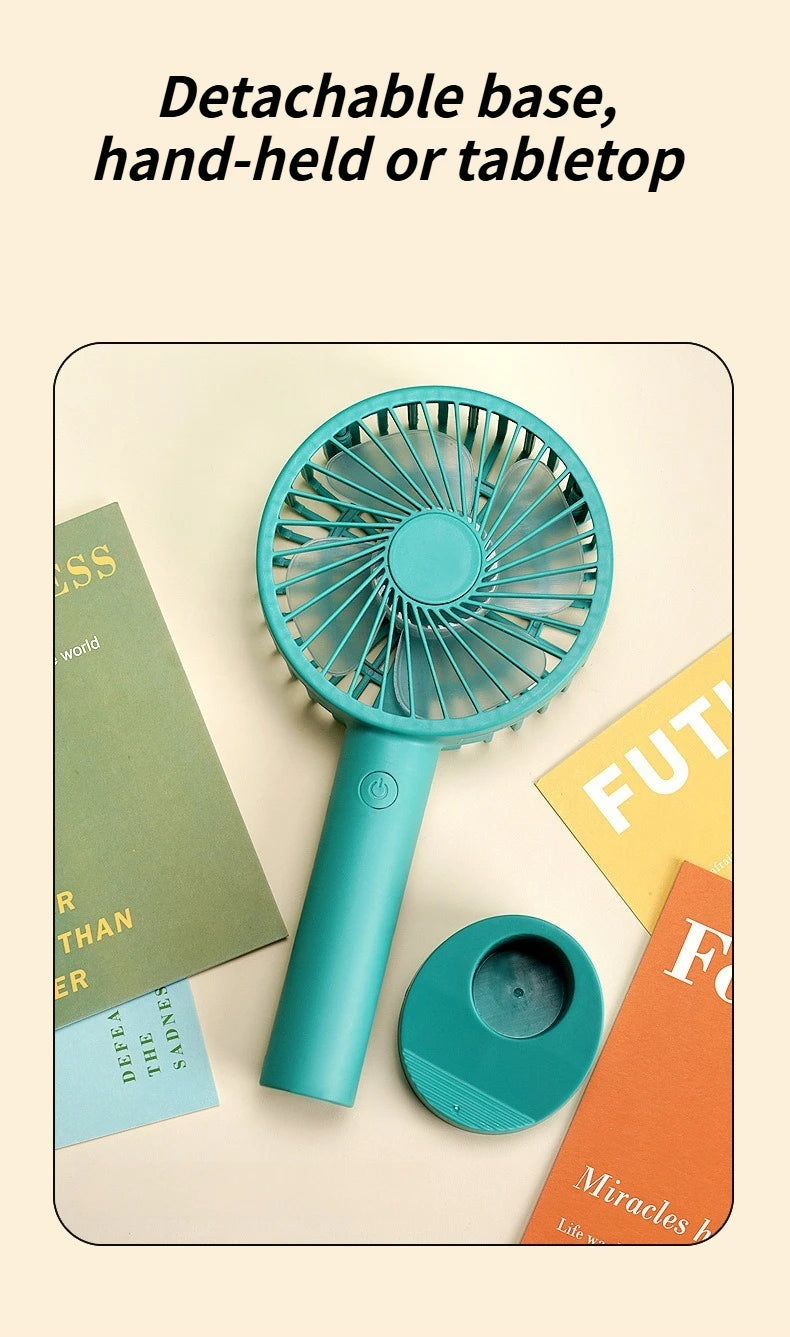 Multi-Purpose USB Desk Fan - 3-in-1 Portable Rechargeable Handheld Fan for Office, Home, Dorm Rooms & Outdoor Activities