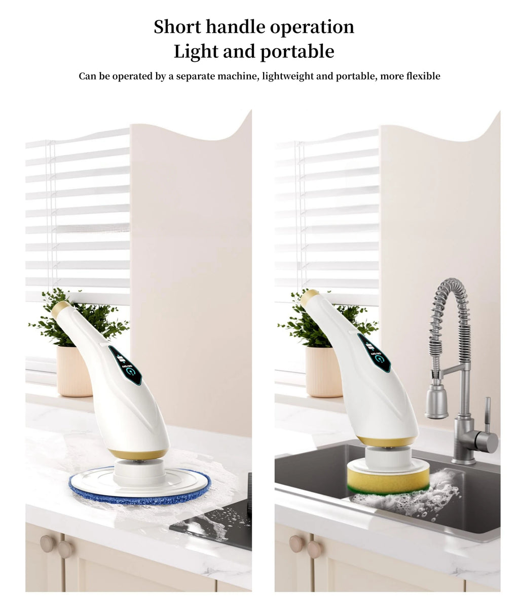 New  8-in-1 Electric Cleaning Brush Wireless Telescopic Handheld Household Kitchen Floor Bathroom 8 Heads Clean Scrubber Clean