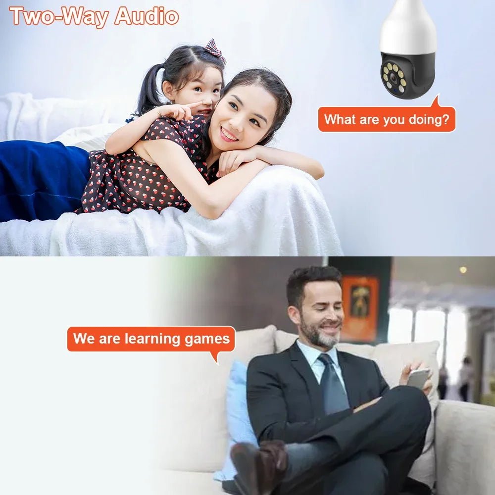 5MP 5G Bulb Camera E27 WiFi TUYA Smart Life PTZ IP CCTV Outdoor Night Vision 3MP Security Video Bulb Surveillance Camera TUYA