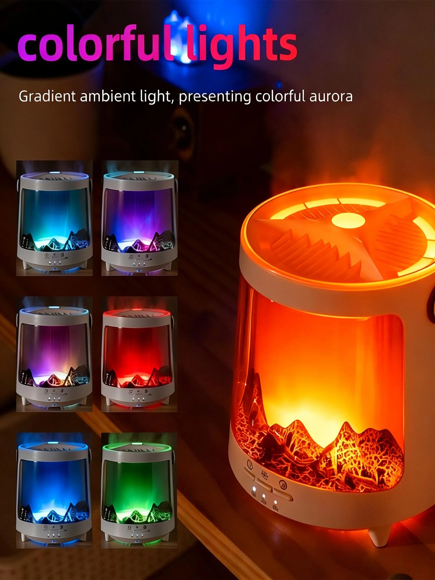 Aurora Jellyfish Humidifier Essential Oil Diffuser Flame Aroma Diffuser Ultrasonic Cool Mist Maker Fogger LED Night Light