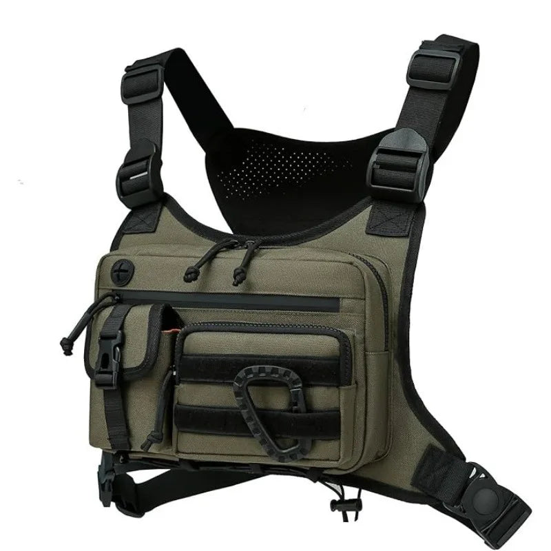 Outdoor Tactical Vest Multi-Functional Sports Vest Backpack Men's Tactical Chest Bag for Hunting Camping Traveling