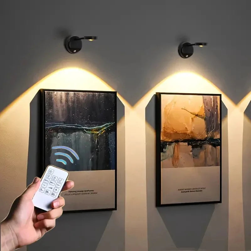 LED Motion Sensor Night Light Wireless USB Rechargeable with Remote Magnetic Wall Mount Indoor Lighting for Bedroom Hallway