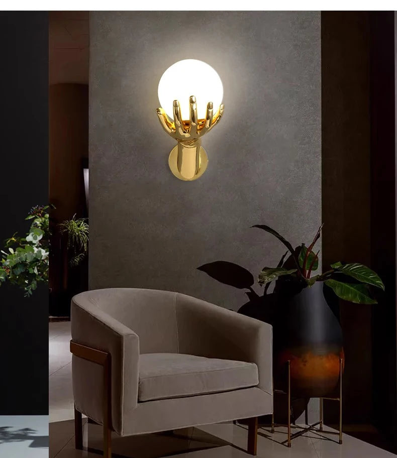 Indoor LED wall lamp creative decoration for living room 110V220V study corridor modern resin glass bedside wall lights