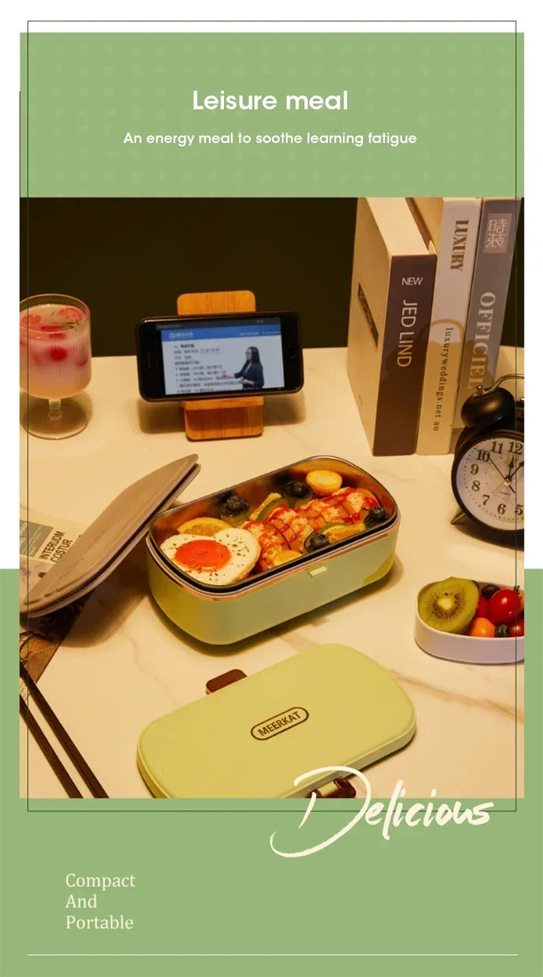 900ML Electric Lunch Box Portable Food Warmer With Heat Preservation For Office Worker Student Camping Heated Meal Box