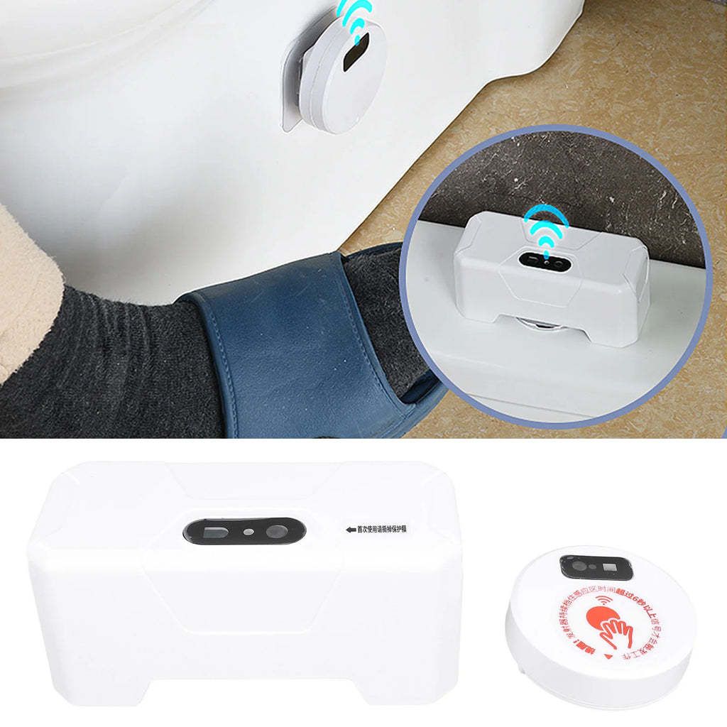 Automatic Toilet Flusher Touchless Toilet Flush Kit USB Rechargeable Versatile 20cm Sensing Distance IPX6 Water Proof for Home