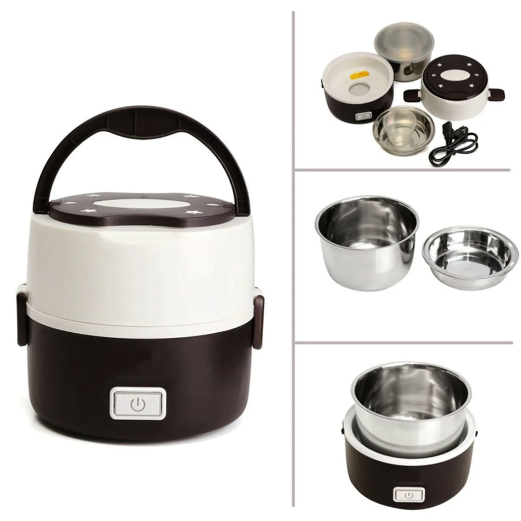 1.3L 220V Portable Electric  Lunch Box Food Warmer Container Rice Cooker Steamer Non-Stick Smart Cooking Porridge Rice Heater