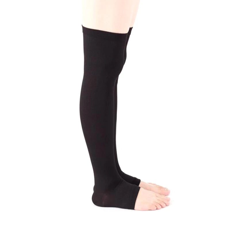 1 Pair Open Toe Knee-High Medical Compression Stockings Varicose Veins Stocking Unisex Compression Brace Wrap Shaping