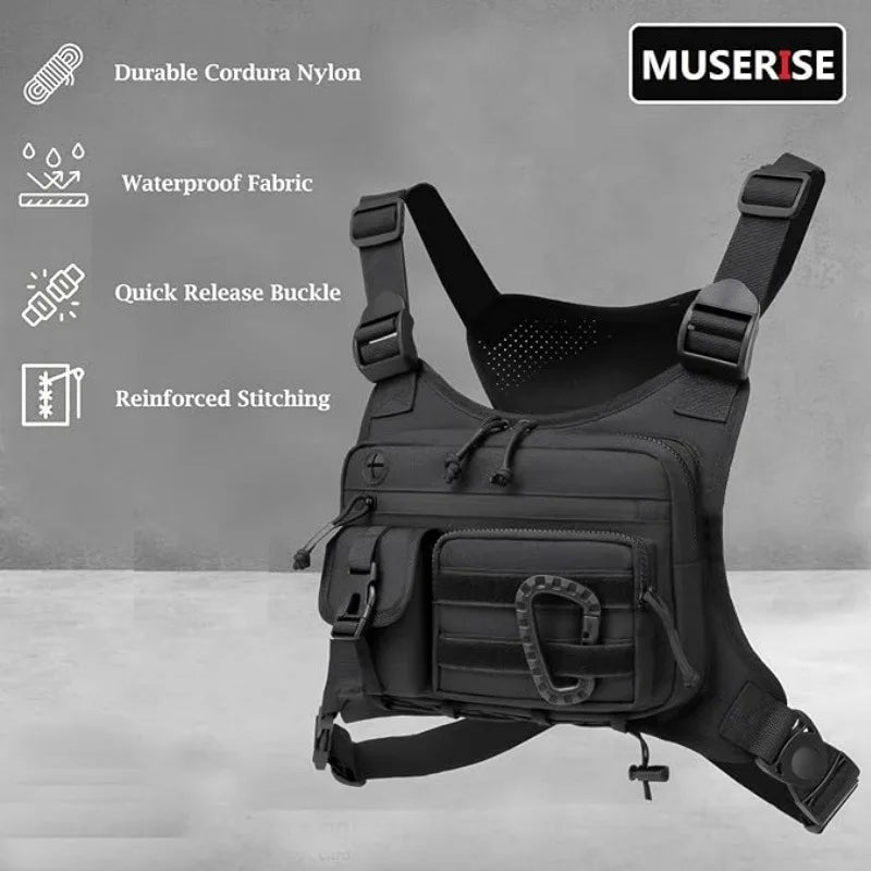 Outdoor Tactical Vest Multi-Functional Sports Vest Backpack Men's Tactical Chest Bag for Hunting Camping Traveling