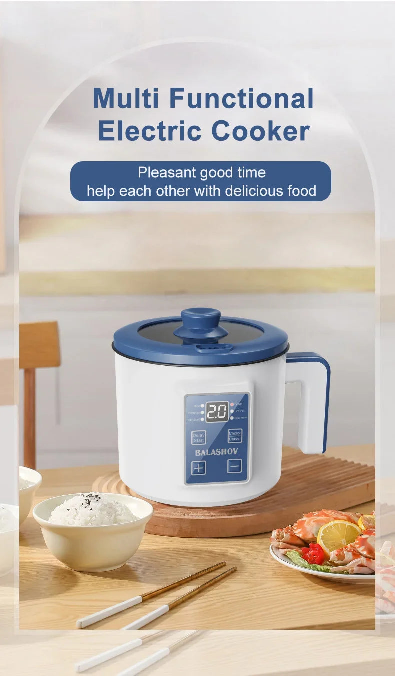 Mini Electric Rice Cooker Double Layer Multi Cooker Non-Stick Smart MultiCooker Electric Cooker Steamed Rice Pot for Home