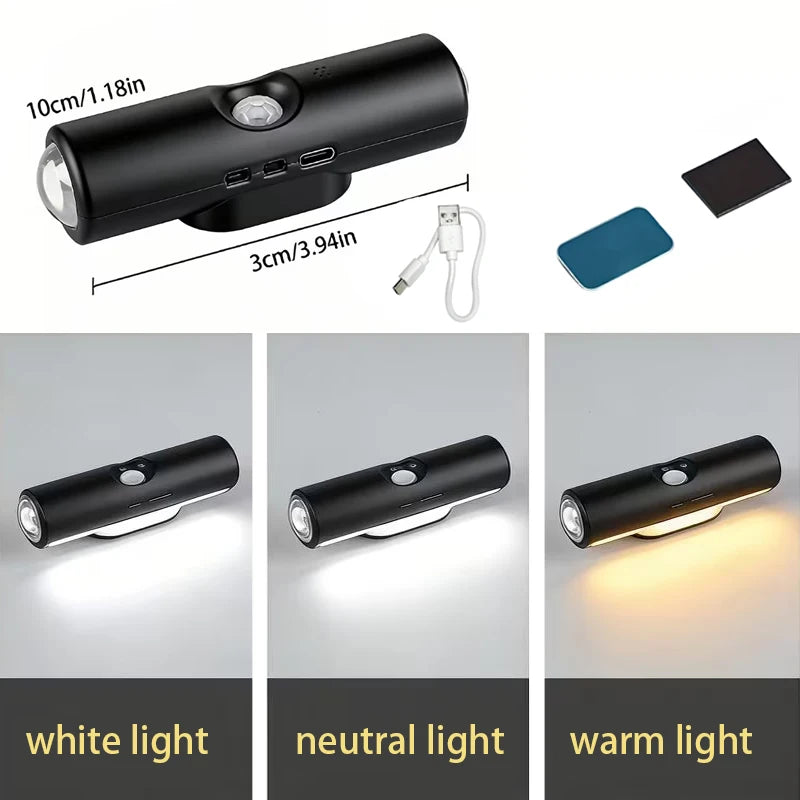 LED Motion Sensor Lights with 3 Color Modes USB Rechargeable Smart Sensor Wall Lights for Stairs Closets Doorways Night Lights