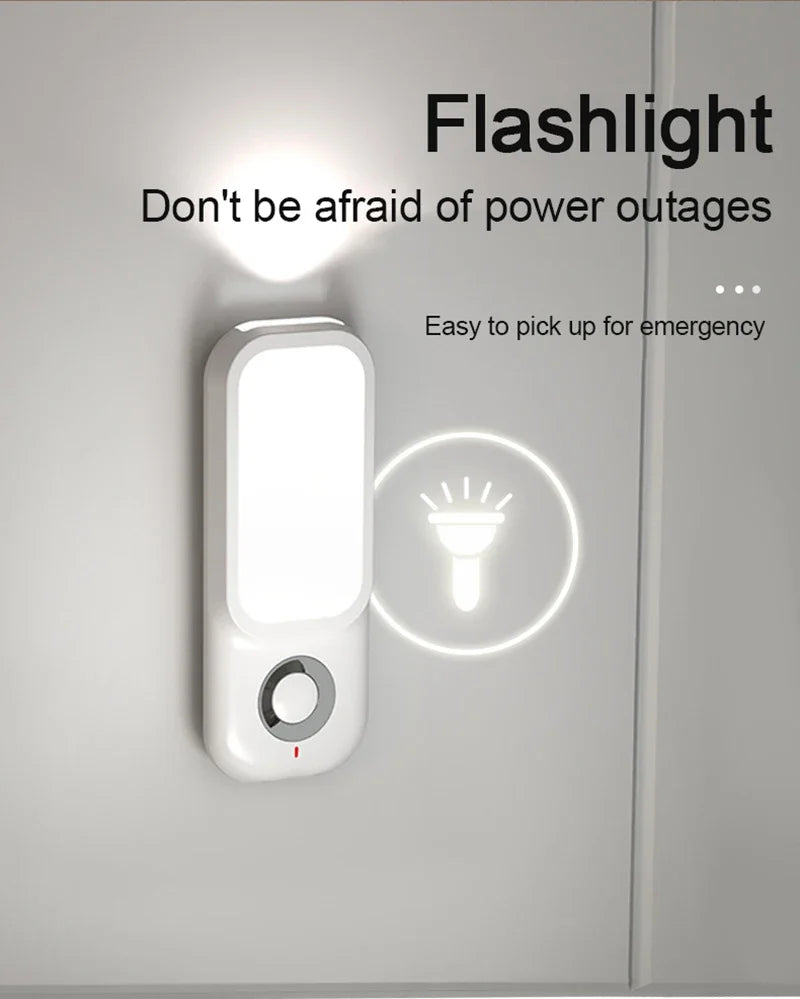 LED Motion Sensor Night Light Wireless Charging Flashlight for Bedroom Corridor Porch Bathroom Hallway Dusk to Dawn Wall Mount