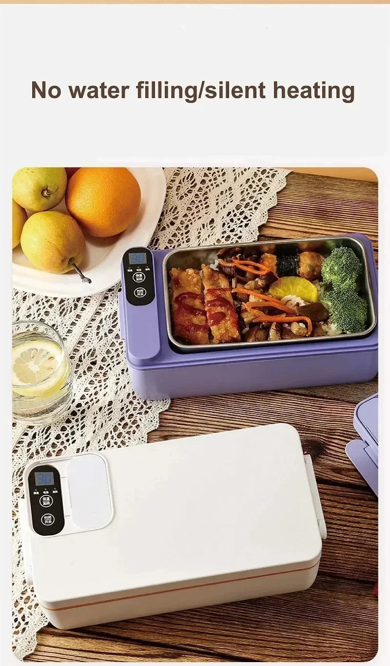 1L USB Electric Lunch Box Portable Heated Food Warmer Rechargeable Insulated Container for Office Camping Travel Commuting