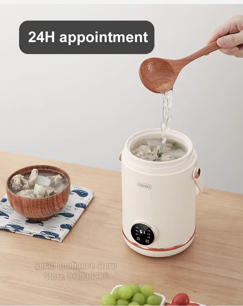 1L Rice Cooker Mini Portable Electric Cooker Ceramic Glazed Liner Multifunctional Electric Hot Pot 220V Home Kitchen Appliances