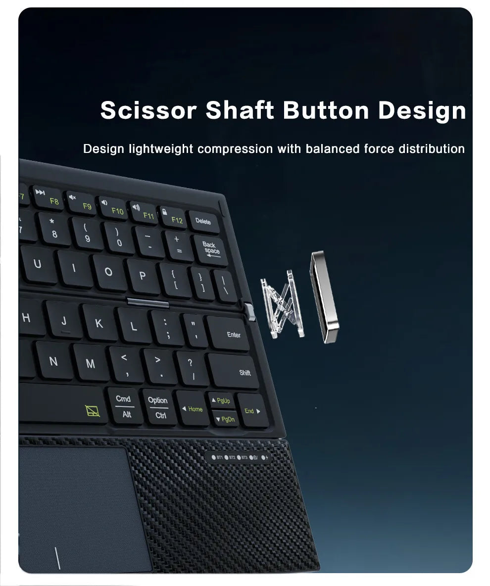 Jomaa Foldable Bluetooth Keyboard Portable Folding Wireless Keyboard with Portable Pocket Size