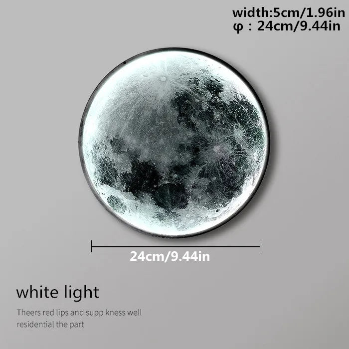 Moon Wall Light 3D Mural Earth Wall Light Hallway Gallery Mural Art Background Decoration Kid Bedroom Bedside Led Light