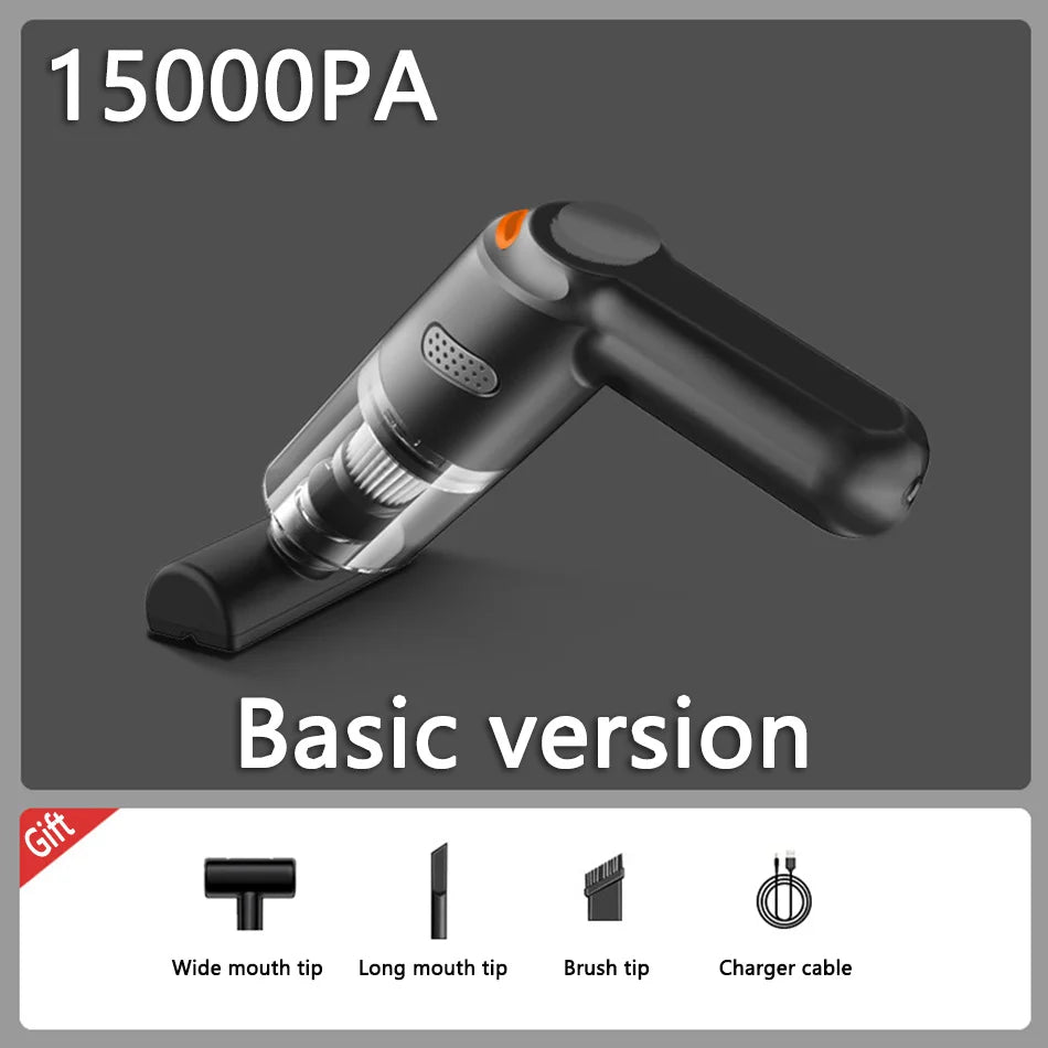 Wireless Mini Vacuum Cleaner 15000PA High Power 120W Cordless Handheld Robot Dust Blower for Car Home Pet Hair