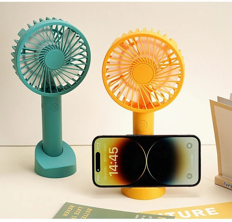 Multi-Purpose USB Desk Fan - 3-in-1 Portable Rechargeable Handheld Fan for Office, Home, Dorm Rooms & Outdoor Activities