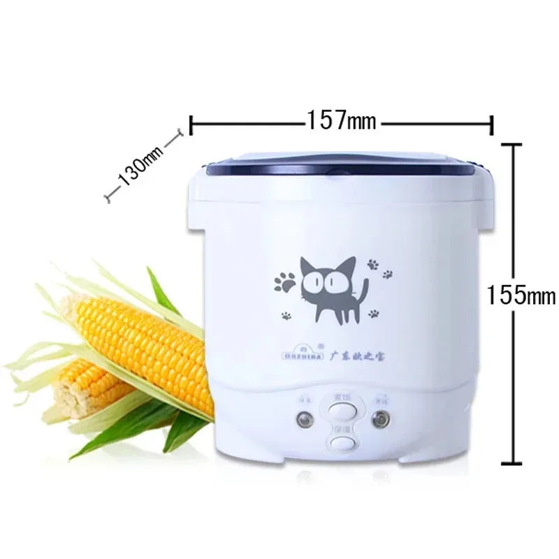 Electric Mini Rice Cooker - Portable MultiCooker for Household, Small Size Rice Cooker for 1-2 People
