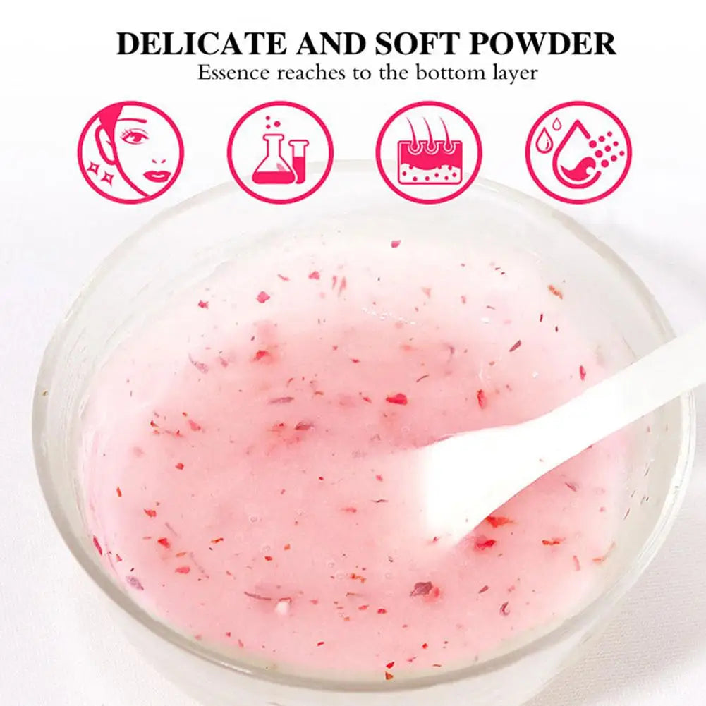 Rose Jelly Face Mask Hydrating Hydro Gel Peel-Off Mask for Nourished Glowing Skin with Smoothing Effect Powder-to-Gel Formula